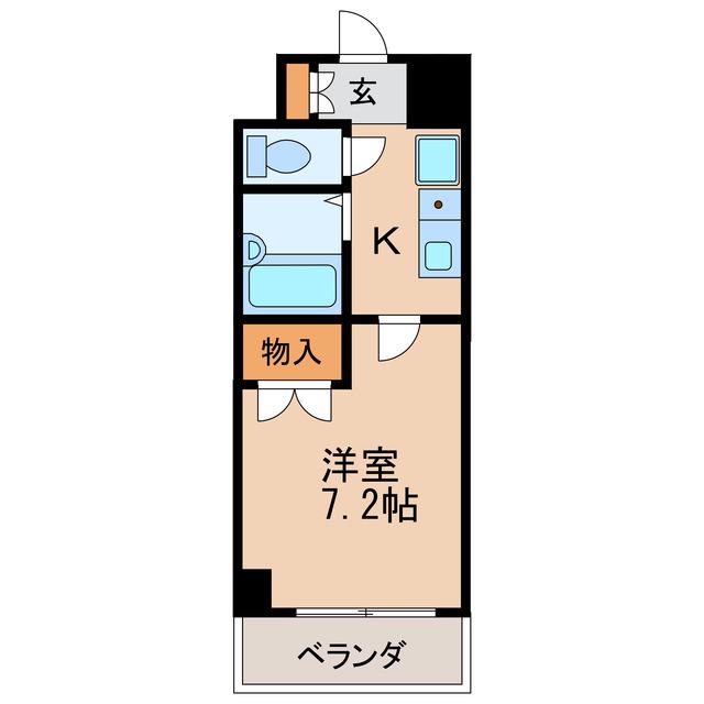 クレスト泉(1K/7階)の間取り写真