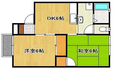 セジュール南平台(2DK/1階)の間取り写真