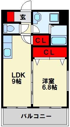 メゾンドポラリス(1LDK/2階)の間取り写真