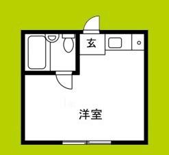 西原マンション(ワンルーム/2階)の間取り写真