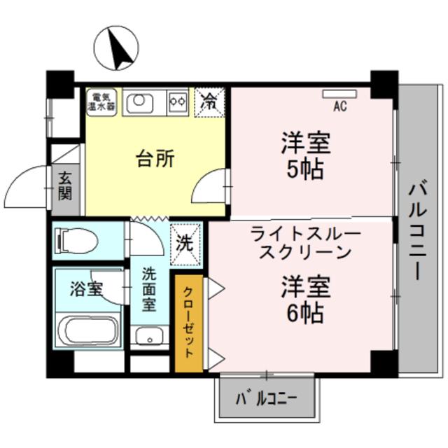 セジュール水賀池(2DK/3階)の間取り写真