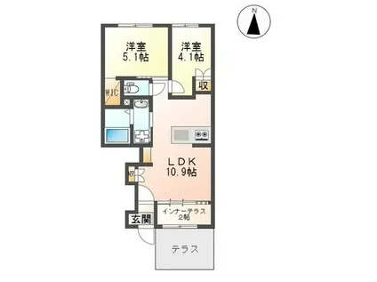 ドルチェ(2LDK/1階)の間取り写真