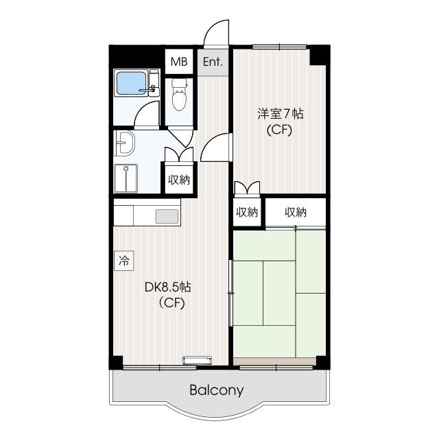 たちばなマンション(2DK/2階)の間取り写真