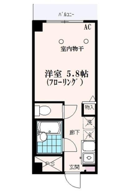 EIGHTYEIGHTタチカワ(ワンルーム/5階)の間取り写真