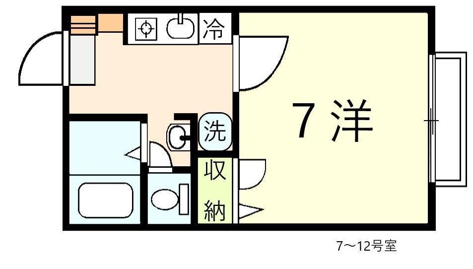 ディアスSSS(1K/1階)の間取り写真