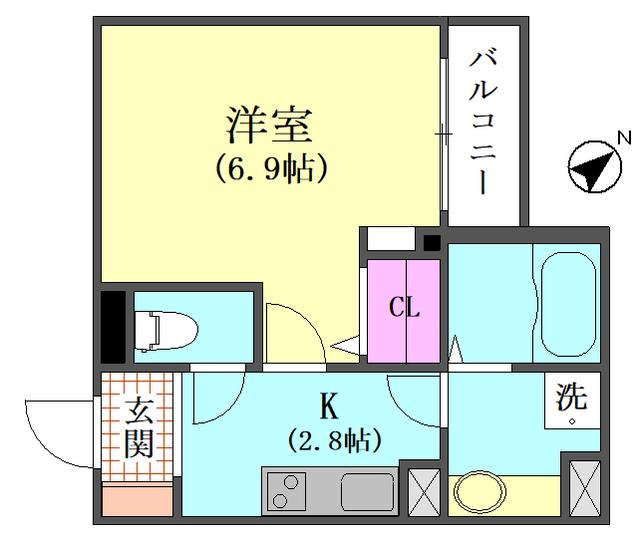 DOUCEUR大井町(1K/3階)の間取り写真