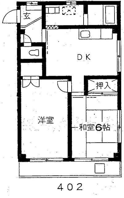 メゾンレスポワール(2DK/4階)の間取り写真