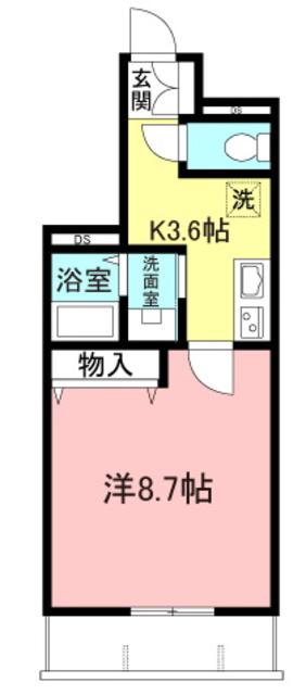 AZURE三宿(1K/2階)の間取り写真