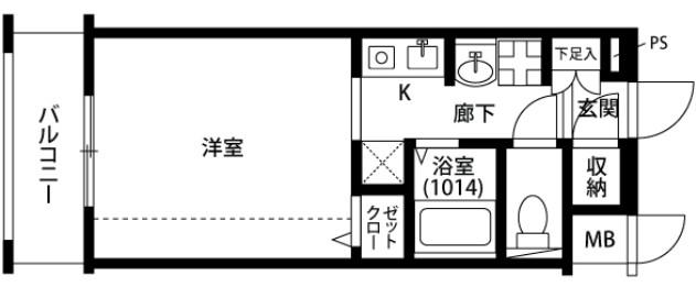 プレール学芸大学(ワンルーム/3階)の間取り写真