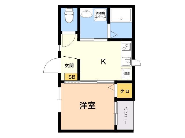 TOHKO 2(1K/2階)の間取り写真