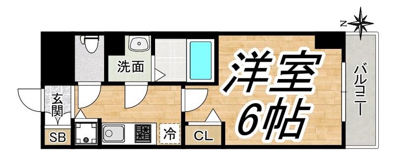 プレサンス福島ニューゲート(1K/10階)の間取り写真