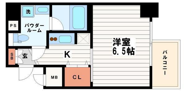 エスライズ御堂筋本町(1K/10階)の間取り写真