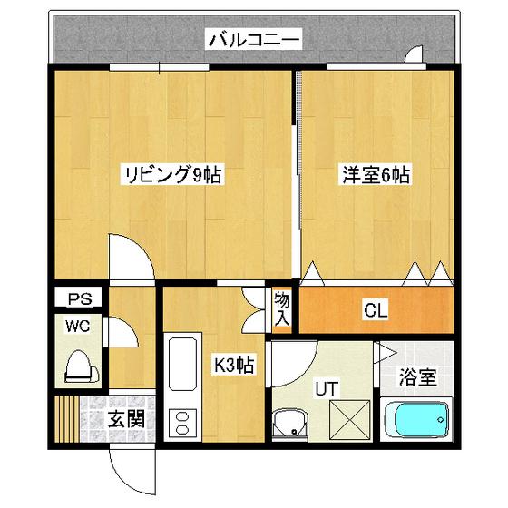 シャイニングラピュタ(1LDK/2階)の間取り写真