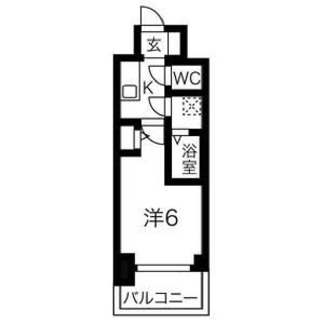 エスリードレジデンス大阪天王寺(1K/12階)の間取り写真