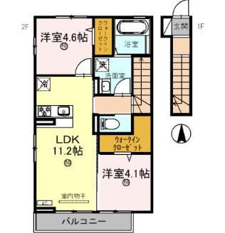 D-ROOM VIC(2LDK/2階)の間取り写真