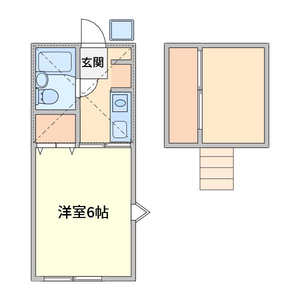 グリーンパレス(1K/1階)の間取り写真