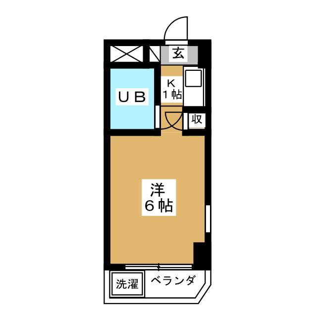 ロアール池尻(ワンルーム/3階)の間取り写真