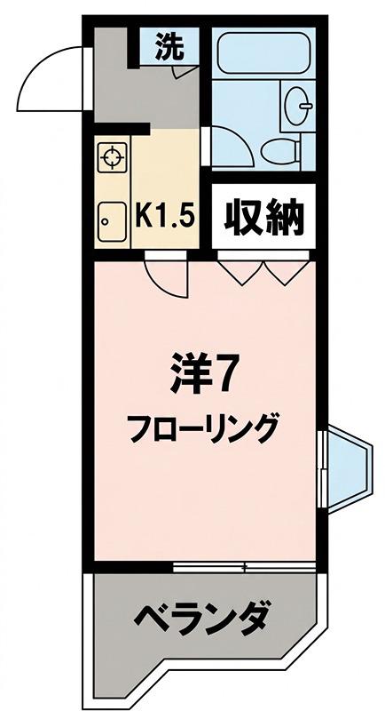 コパーズアプト港南VIパートII(1K/3階)の間取り写真