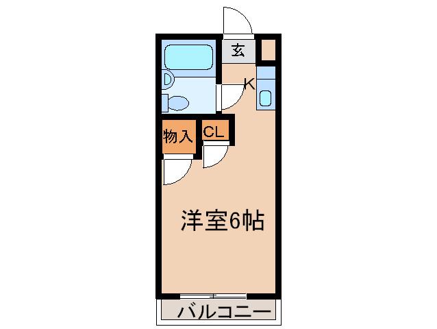アゼリアマンション(ワンルーム/2階)の間取り写真