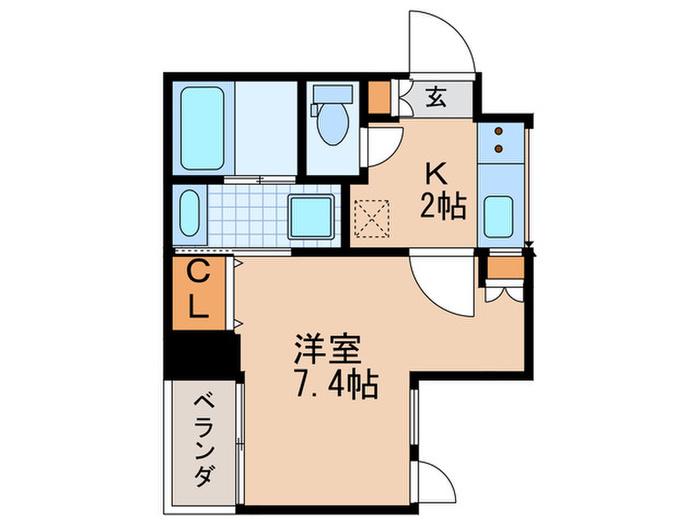 アクティ北浜(1K/6階)の間取り写真