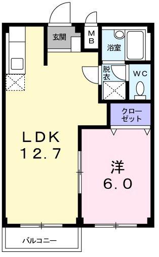 サンティア美輝A(2DK/1階)の間取り写真