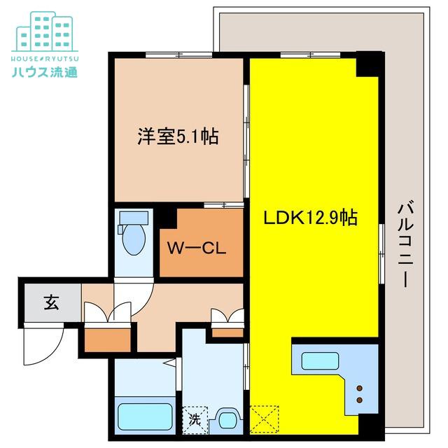 GLANZ喜々津駅(1LDK/3階)の間取り写真