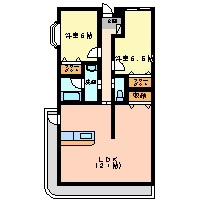 タピア東尾道(2LDK/4階)の間取り写真