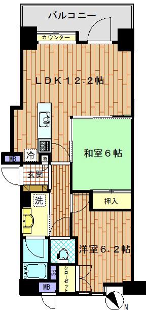 イトーピア三田(2LDK/2階)の間取り写真