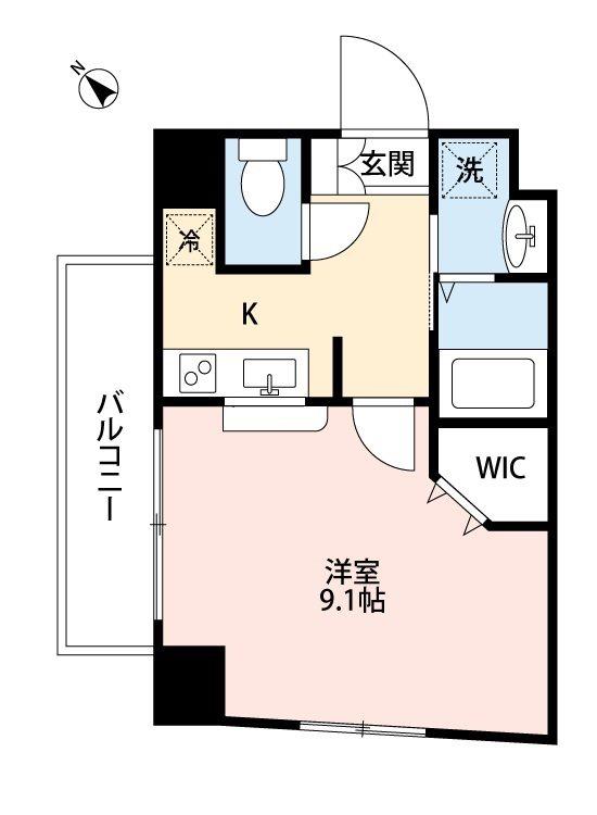 ARVITA新屋敷(1K/6階)の間取り写真