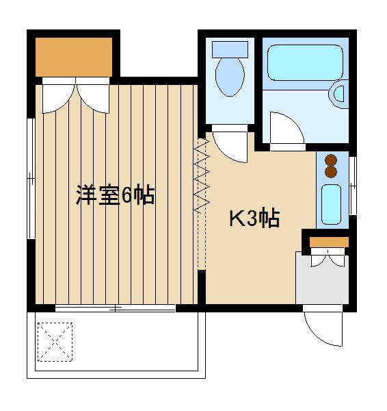 フォレストコートK(1K/2階)の間取り写真