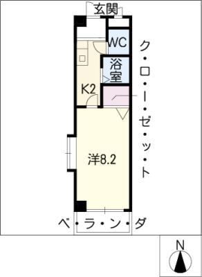コバヤシビル(1K/3階)の間取り写真