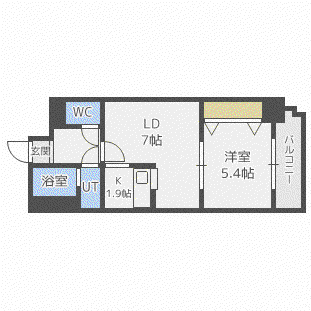 シティアヴェニュー南3条(1LDK/5階)の間取り写真