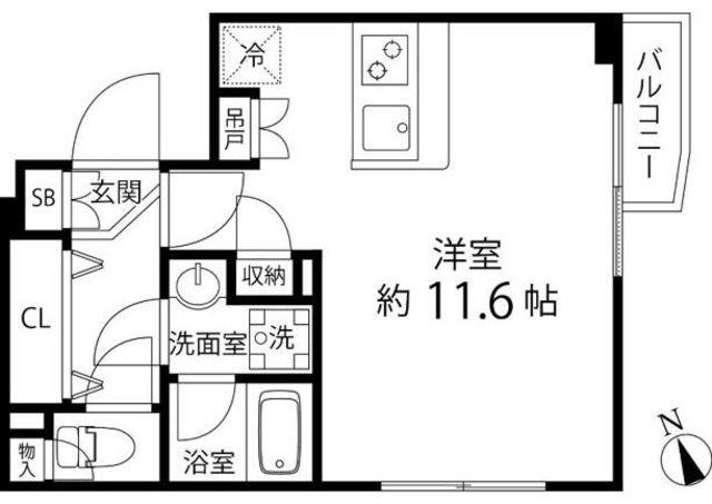 プレールドゥーク成増(ワンルーム/3階)の間取り写真