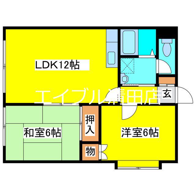 鈴掛ハイツ(2LDK/2階)の間取り写真