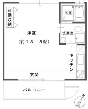 ラ・ウェゾン北野(ワンルーム/2階)の間取り写真