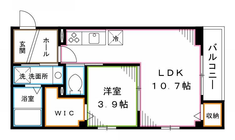 アザレアヒルズ(1LDK/3階)の間取り写真