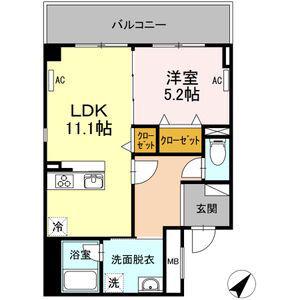 イーストタウン巽(1LDK/4階)の間取り写真