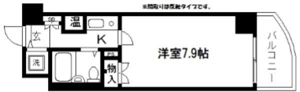 アクシルコート京都二条イースト(1K/10階)の間取り写真