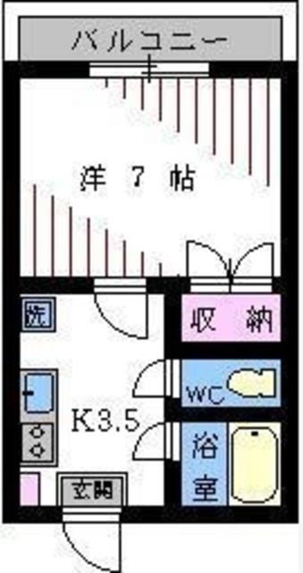 コーポ柏葉(1K/2階)の間取り写真