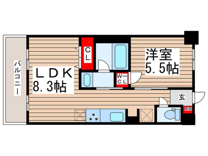 アートレジデンスインおおたかの森(1LDK/2階)の間取り写真