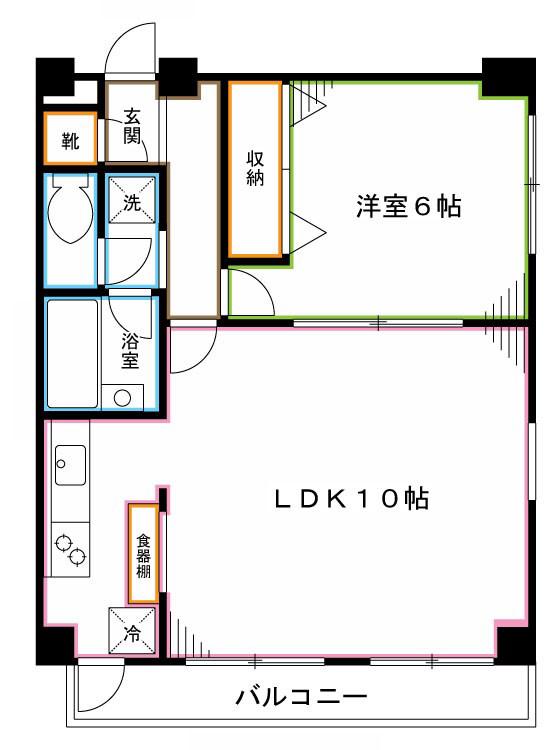 エクセル野方(1LDK/4階)の間取り写真