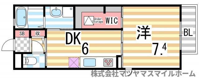 シャーメゾン灰塚B棟(1DK/1階)の間取り写真