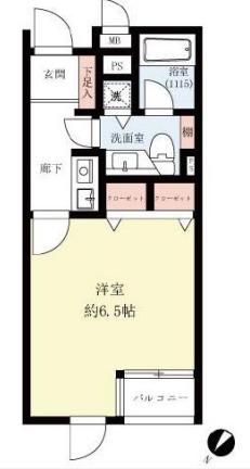JP-BASE渋谷松濤(1K/1階)の間取り写真