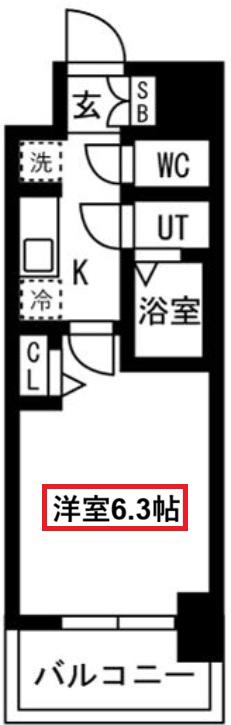 ファステート東大阪アダマス(1K/12階)の間取り写真