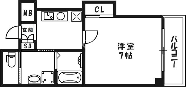 TERRACERESIDENCE梅田東(1K/7階)の間取り写真