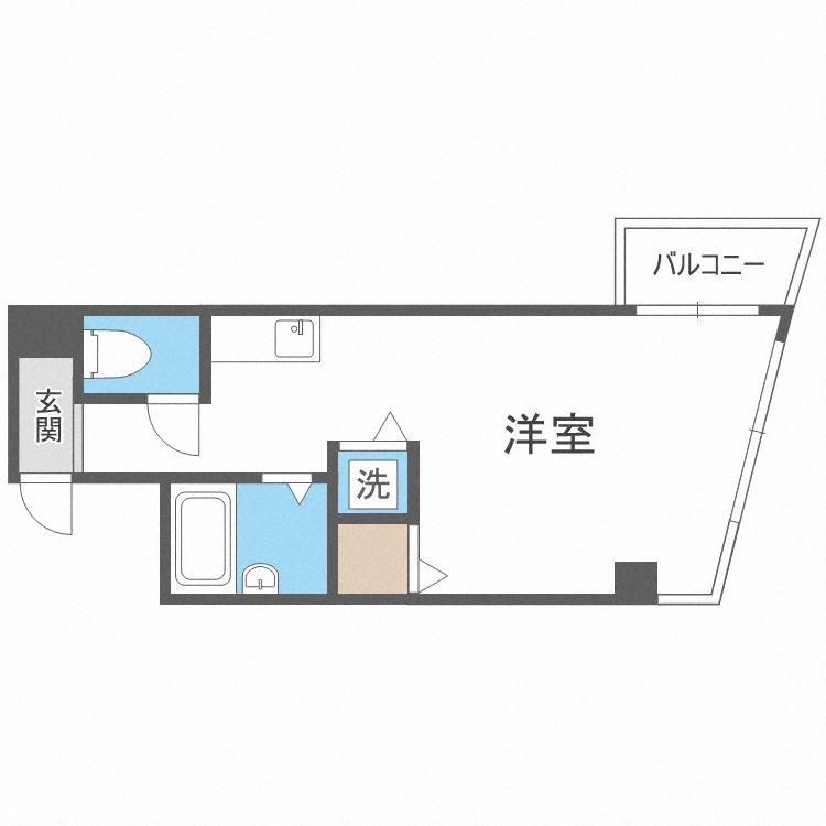 メゾン福栄(ワンルーム/2階)の間取り写真