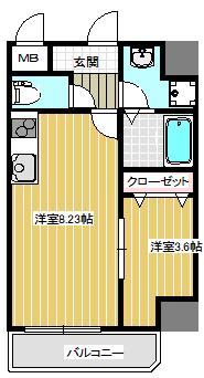 MAISON PREMIER VI(1LDK/6階)の間取り写真