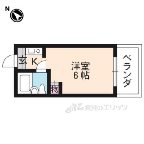 アルビオンシティ滋賀(ワンルーム/8階)の間取り写真