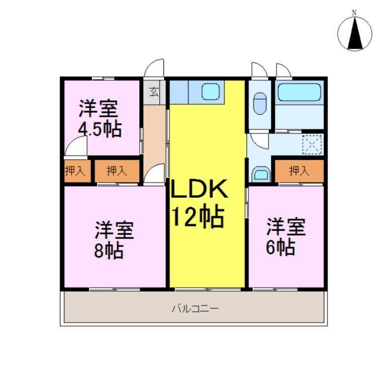 プラティーヌ古河(3LDK/3階)の間取り写真