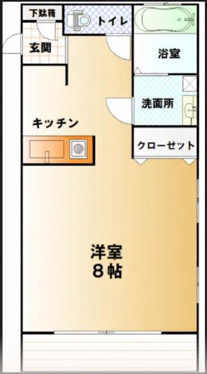 ガーデンハウス(ワンルーム/1階)の間取り写真